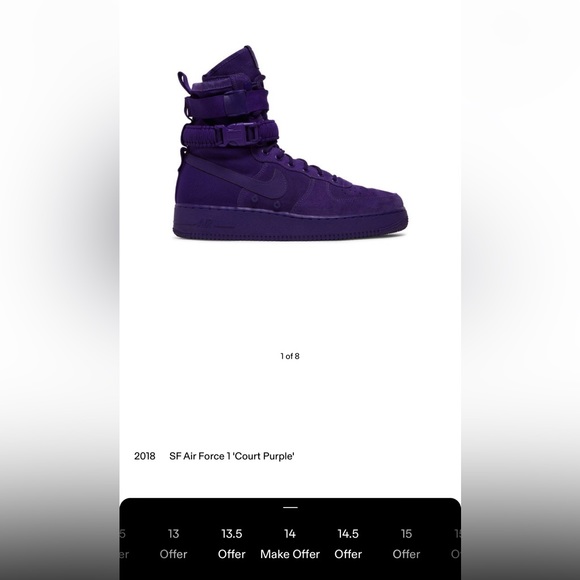“Court purple” SF AF1 Nike size 15 - Picture 9 of 9